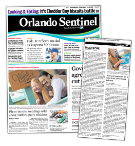 Whisker Works graces the cover of the Orlando Sentinel, February 19, 2015.